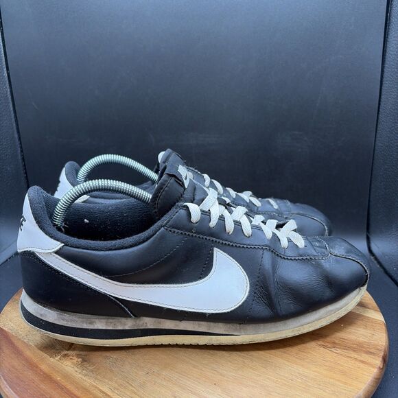 Nike Cortez Basic Mens Size 11 Shoes Black White Leather Sneakers main image 6